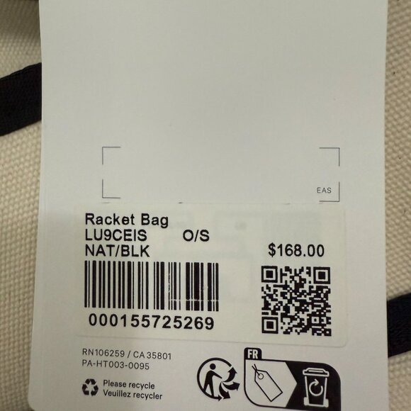 Lululemon Racket Bag 19L in Natural/Black - Picture 12 of 12